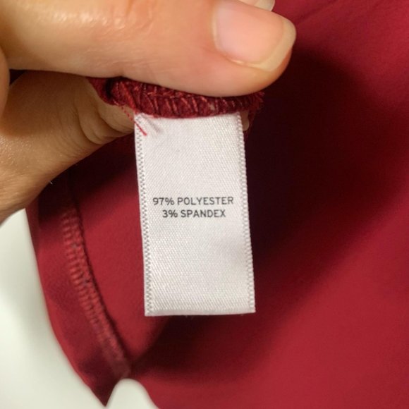 VALETTE‎ Deep Red Blouse with Open V-neck Back Sz S - Picture 6 of 8